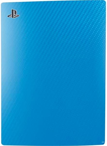Skinit Decal Gaming Skin Compatible with PS5 Digital Edition Console - Blue Carbon Fiber Specialty Texture Material Design