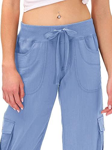 Image of MoFiz Womens Capris with Pockets Loose Fit Casual Capri Pants Dressy Lightweight Ladies Baggy Cargo Pants for Hiking