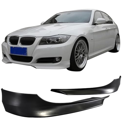 Front Bumper Lip Splitters Compatible with 2009-2012 BMW E90 3-Series 328I 335, 2PCS PP Black by IKON MOTORSPORTS