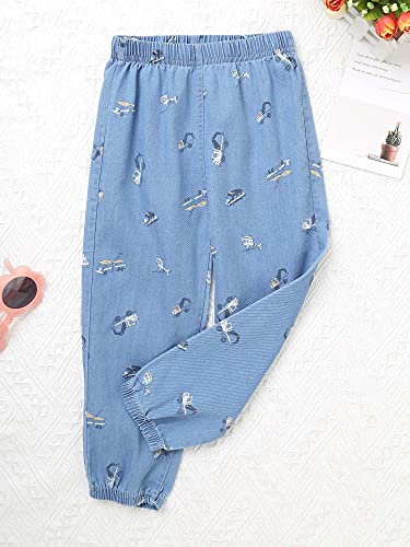 Hansber Kids Boys Girls Cartoon Print Jogger Pants Jeans Summer Denim Pants Cute Lounge Trousers2