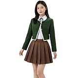 Helltaker Chihiro Fujisaki - Disfraz de cosplay para mujer, falda plisada marrón, para fiesta de Halloween