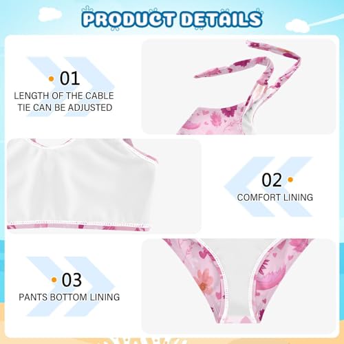 Image of Boccsty Cute Crab Red Blue Girls Swimsuits Kids Bikini Sets 2 Pcs Bathing Suit for 3T