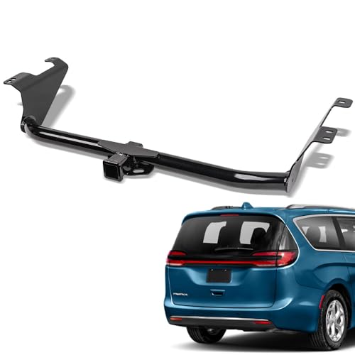 TLAPS 7422455466492 Compatible with 2017-2026 Chrysler Pacifica / 2020-2026 Voyager / 2024-2026 Grand Caravan Class 3 III Black 2" Receiver Trailer Hitch