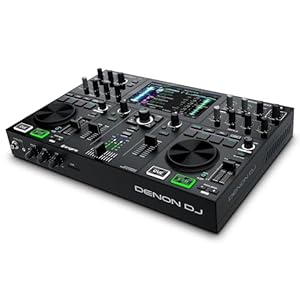 Denon DJ PRIME GO Consola Smart DJ con 2 Decks, Sistema DJ Portátil con Streaming por Wifi, Pantalla Táctil HD de 7’’ y Batería Recargable, Negro