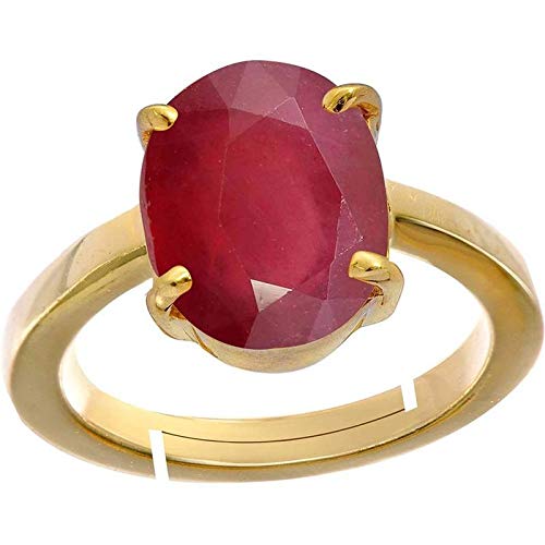 Natural 5.00CT. Ruby MANIK Stone PANCHDHATU Adjustable Mens&Womens Ring