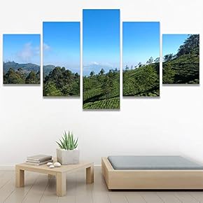 SIGNWIN 5 Panel Canvas Wall Art Greenlands for...