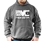 Monsta Clothing Co. Men's Bodybuilding (MC-Icon-107) Gym Hoodie (G:GY-A:WT/BK)