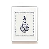  Poster da Parete Poster E Stampe Stampe d\'Arte Orientale Stampe su Porcellana Cinese Murales in Porcellana Bianca E Blu Poster da Parete in Porcellana retrò Vintage Art - 50X70Cm