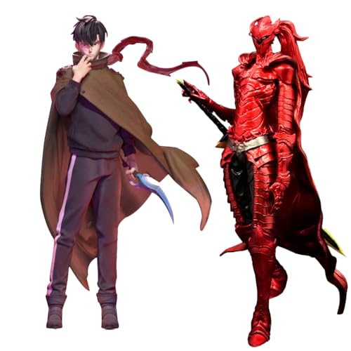 Sung Jin Woo Figures Statue, Anime Sung Jin Woo Action Figure Cartoon Novel Character Model,Anime Igris Figure Decoration Collectible Gifts