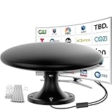 RV Antenna for Smart TV, 8K 4K 1080P HD Outdoor Indoor Digital TV Antenna with Signal Amplifier, Compatible with All TVs, Ideal for Camper, Caravan, Trailer, Roof Mount – 10m Coax Cable