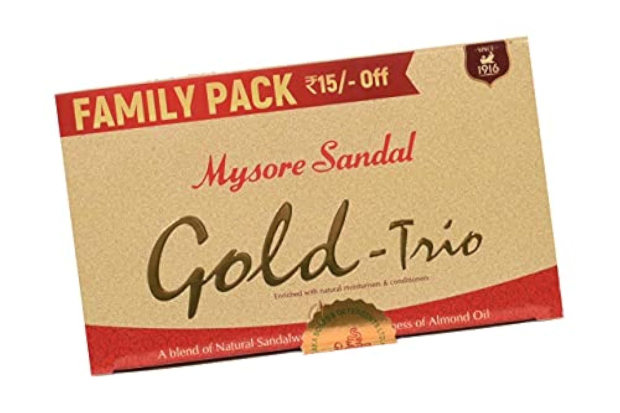 Gold Trio Bathing Soap 375g, Natural Moisturising Gift