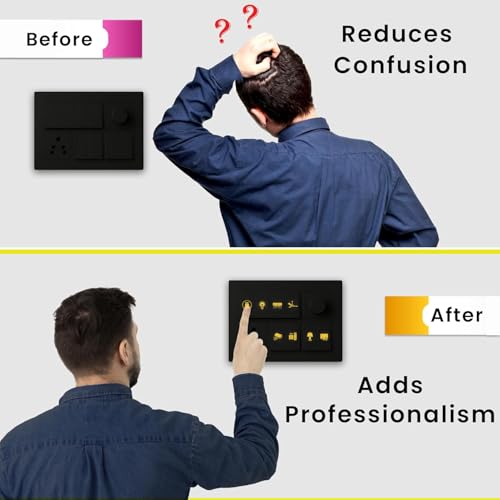 Image of Gold Black Metallic Colour Switch Board Stickers for Home | 330 Labels with 22 Icons for Fan Light AC Fridge | Elegant Electric Switch Stickers for Button Labeling | Modular Switch Panels