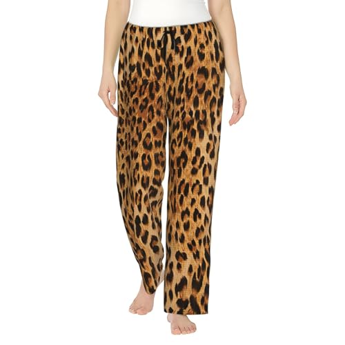 Pantalon pyjama imprimé léopard contre sueurs nocturnes femme