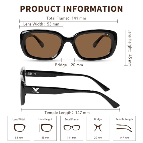 Polarized TR90 Rectangle Sunglasses Y2K Sunglasses Women's 90s Vintage Narrow Square Frame UV400 Protection3