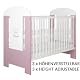 Babybett LCP Kids 120×60 cm in Weiß-Rosa für Kinder