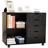 HOSEOKA Lateral File Cabinet for Home Office, 5 Drawer Storage Cabinet, Rolling Filling Cabinet with...