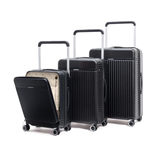 Assembly Rover Pro Trolley Bag Set of 3 20, 24, 28 Inch (55, 65 & 75 cm) Hard Shell Polycarbonate Luggage Set with Laptop Compartment Wide Trolley Design with