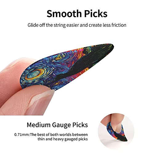 Cat Guitar Picks Cool Bass Guitar Accessories Gifts For Men Music Lovers Guitar Players, Personalized Guitar Picks For Electric Acoustic Guitar Lovers Gifts Medium 12 Styles, Gp500 #TOP3