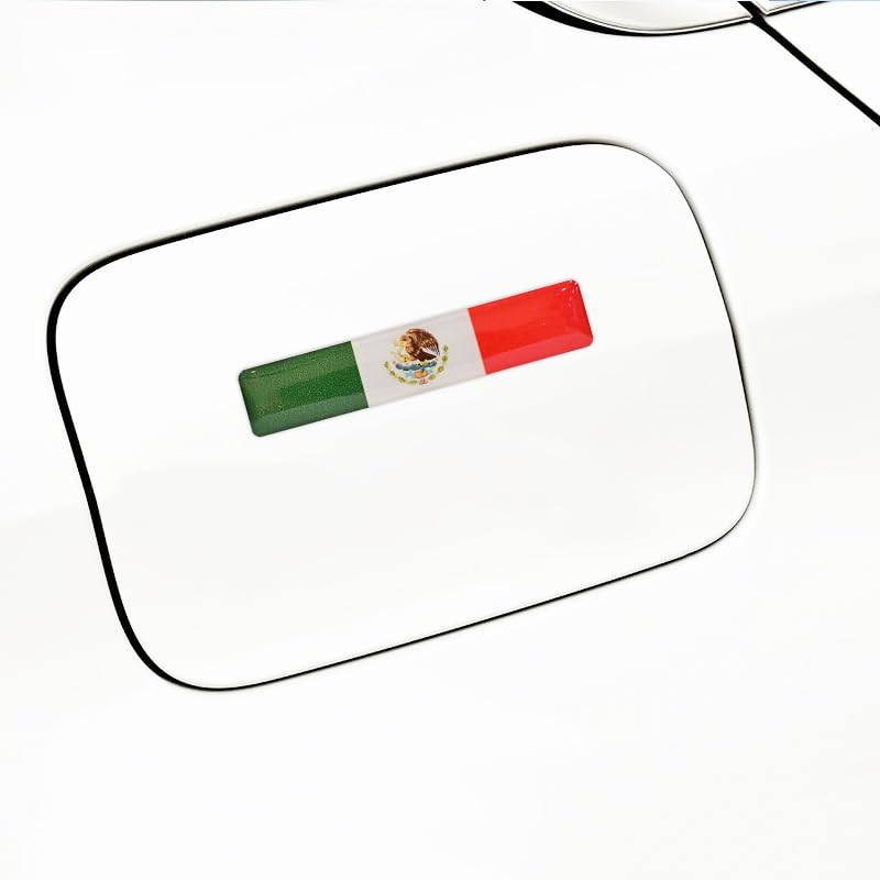 Mexico Flag 3D Epoxy Car Stickers, Reflective, 4-Pack for Cars, Motorcycles, Helmets, Laptops, & More – Premium Quality Vehicle Accessory, Durable Mexican Pride Accessories