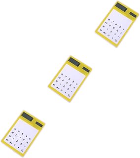 VILLCASE 3Pcs Calculadoras Computadora Computador Ti Calculadora Calculadora Transparente Mini Calculadora Portátil Tela De Exibição Tela Sensível Ao Toque