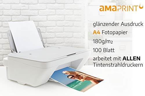 Fotopapier 10×15 Amaprint, 100 Blatt, glänzend, A4, 180g/m²