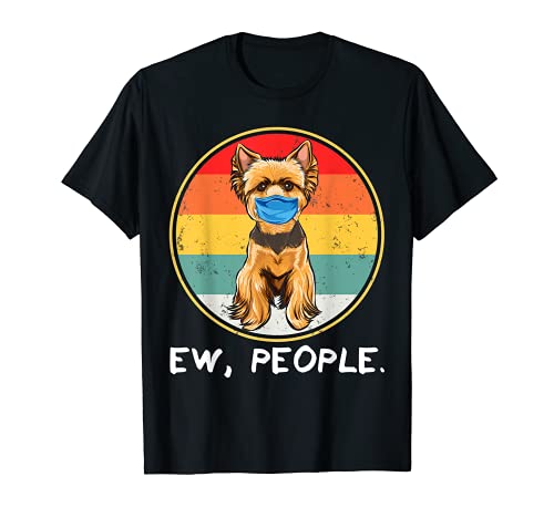 Vintage Ew People Yorkshire Terrier Perro con máscara facial Camiseta