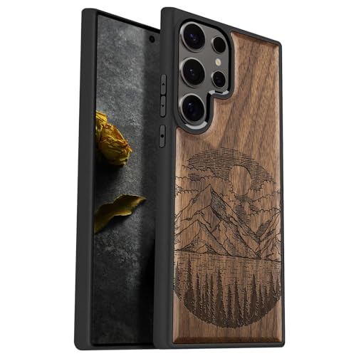 Coque Samsung S25 Ultra bois Carveit : étui silicone anti-choc paysage gravé