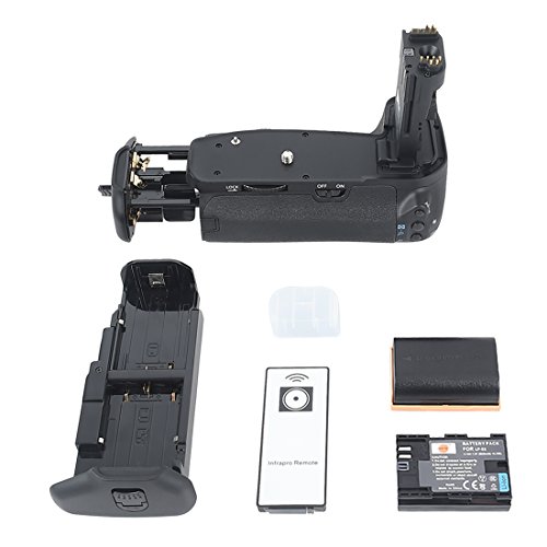 DSTE Professional BG-E9 BGE9 Battery Grip Holder for Canon EOS 60D SLR Digital Camera + Wireless Remote Control + 2pcs LP-E6 Li-ion Battery