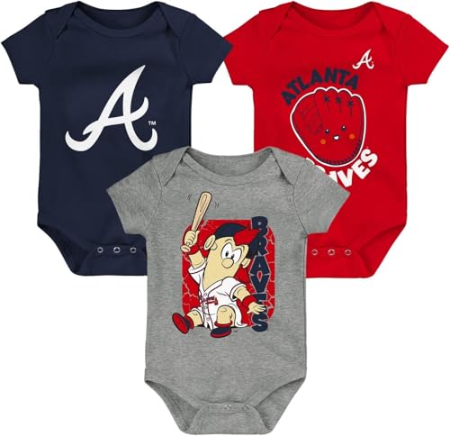 Image of Outerstuff MLB Newborn & Infants 0-24 Months Change Up 3 Piece Onesie Creeper Romper Set