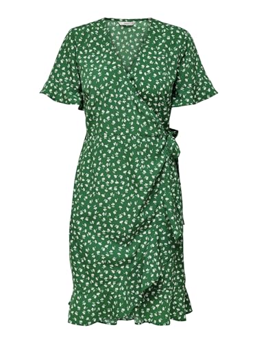 Only Onlolivia S/S Wrap Dress Wvn Noos Vestido, Verde, 36 para Mujer