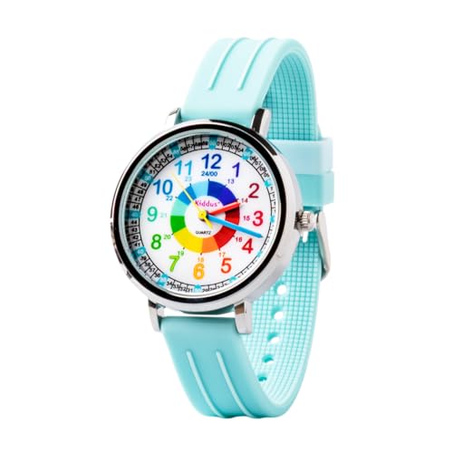 Kiddus Montre Éducative pour Enfants, Montre Bracelet Analogique pour Garçon et Fille à partir de 5 Ans, 3ATM et 5ATM, Première Montre avec Heures et...