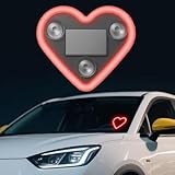 車用LEDアンビエントライト - ソーラーパワーハート型LEDネオンライト、IP65防水、切り替えモード、ロマンチックな車、屋外装飾、カップルギフト用