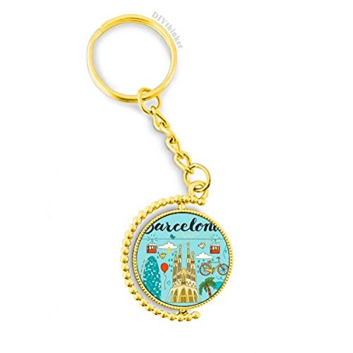 DIYthinker Barcelona Spanish Sagrada Familia Metal Connector Key Chain