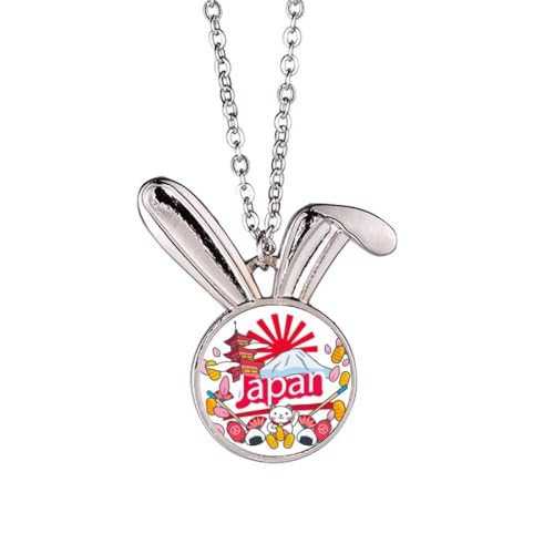 Collier lapin japonais peint à la main, bijou artisanal unique élégant