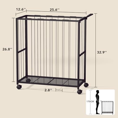Ball-Storage-Bin-Rolling-Sports-Ball-Cart-Black-Metal-Garage-Organizer-Sport-Rack-Ball-Basket-Storage-Toys-Cage-for-Garage-or-Gym-Indoor-Outdoor-Sports-Equipment