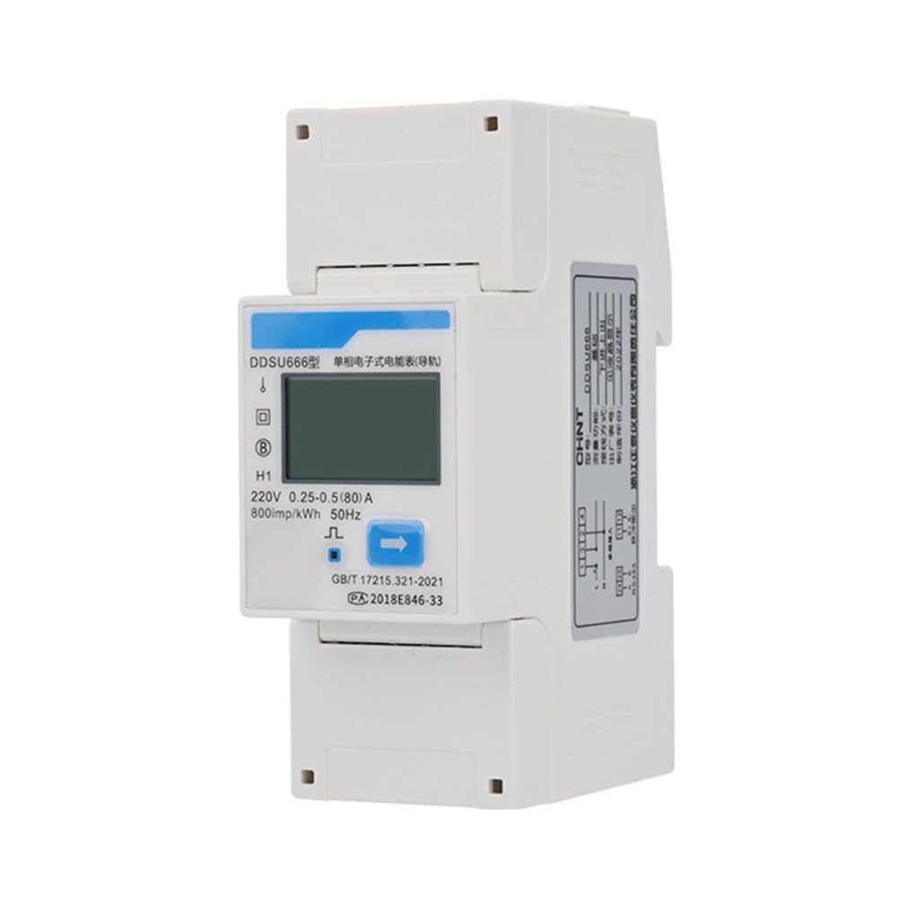DDSU666 Single Phase DIN Rail Electricity Meter with RS485 for Smart Energy, White
