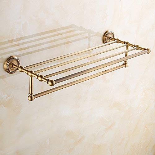 Porte-serviettes en laiton antique 40cm pour une salle de bains au style rétro chic