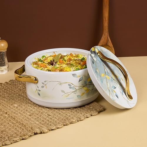 Nayasa Bethany Insulated Inner Stainless Steel Casserole - 1500 ML | BPA Free | Food Grade | Easy to Carry | Easy to Store | Hot Pot for Kitchen | Roti Box | Grey Deal