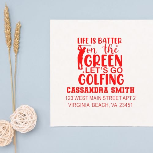 Image of Golf Life Statement Self-Inking Rubber Stamp Custom - Personalized Gift | Self Inking Stamp Custom Made. Choice of 11 ink colors. Golf Fan Stamp. Laser-cut lettering. Up to 10,000 impressions.