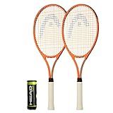 Longitud: 68,5 cm HEAD Radical - Raqueta de tenis para adultos (27 pulgadas, incluye fundas protectoras completas y 3 pelotas de tenis (talla única)