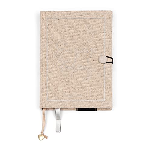 Riviera Maison Enjoy Today A6 Notebook - ideal als Tagebuch, Bullet Journal, Ideenbuch, Schreibheft - Notizbuch - Papier - Beige - (LxB) 12x31 Cover