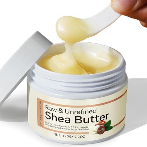 Rulviou Shea Butter Raw Organic,Pure Shea Butter Unrefined for Skin and Hair Moisturizing - 100% Natural Vitamin A, E & F