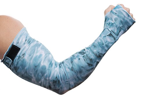 Aqua Design Arm Sun Sleeves for Men UV Protection Forearm Compression Covers, Aqua Sky, Size 2XL/XL