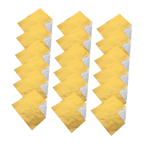 SOPOTUTU 100 Piezas Papel de lata de embalaje de alimentos papeles de embalaje de dulces envoltorios de chocolate para papel de aluminio del paquete del Golden