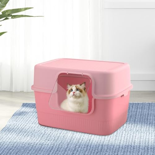 Caja de arena para gatos cerrada ligera para animales pequeños y mascotas 8