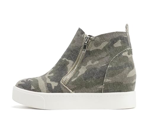Image of Soda Taylor Hidden Wedge Sole Booties Ankle Heels Sneaker Shoes Side Zipper