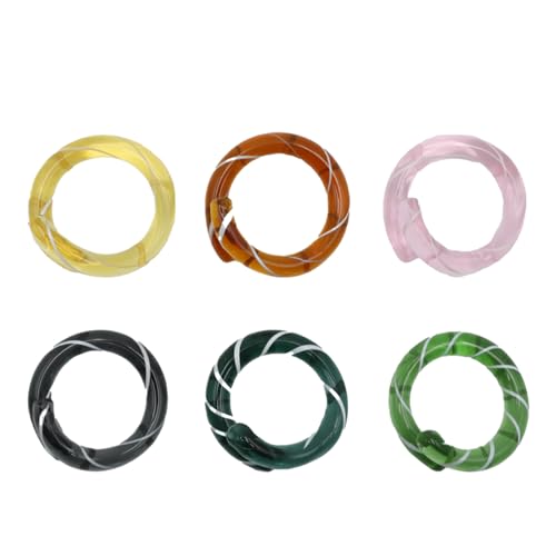 Set 6 anelli portatovaglioli colorati in vetro