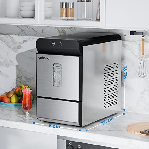 Upstreman X90 Nugget Ice Maker Countertop | Max 33Lbs/Day | Self-Cleaning Pebble Ice Maker Machine | Stainless Steel Housing | Fit Under Wall Cabinet For Home | Kitchen | Office | Bar | Party #TOP2