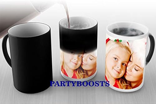 Personalised Colour Changing Coffee Mug Cup YOUR PHOTO & TEXT Magic Mug WOW