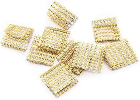 Hungry_Hippo Rhinestone Napkin Rings Set of 10 (Gold) - Paper Napkin Rings - Napkins for Wedding Reception - Disposable Napkin Rings - Bling Napkin Rings - Gold Ring Napkin Holders